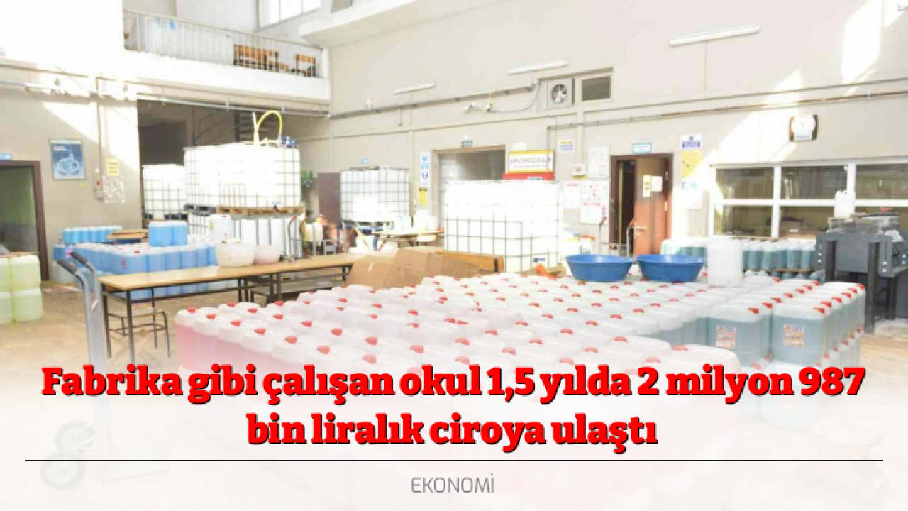 Fabrika gibi çalışan okul 1,5 yılda 2 milyon 987 bin liralık ciroya ulaştı